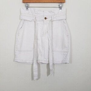 We The Free People High Waist Paperbag Belted Mini Skirt with Pockets Size 6